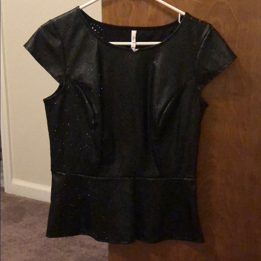 Peplum pleather top